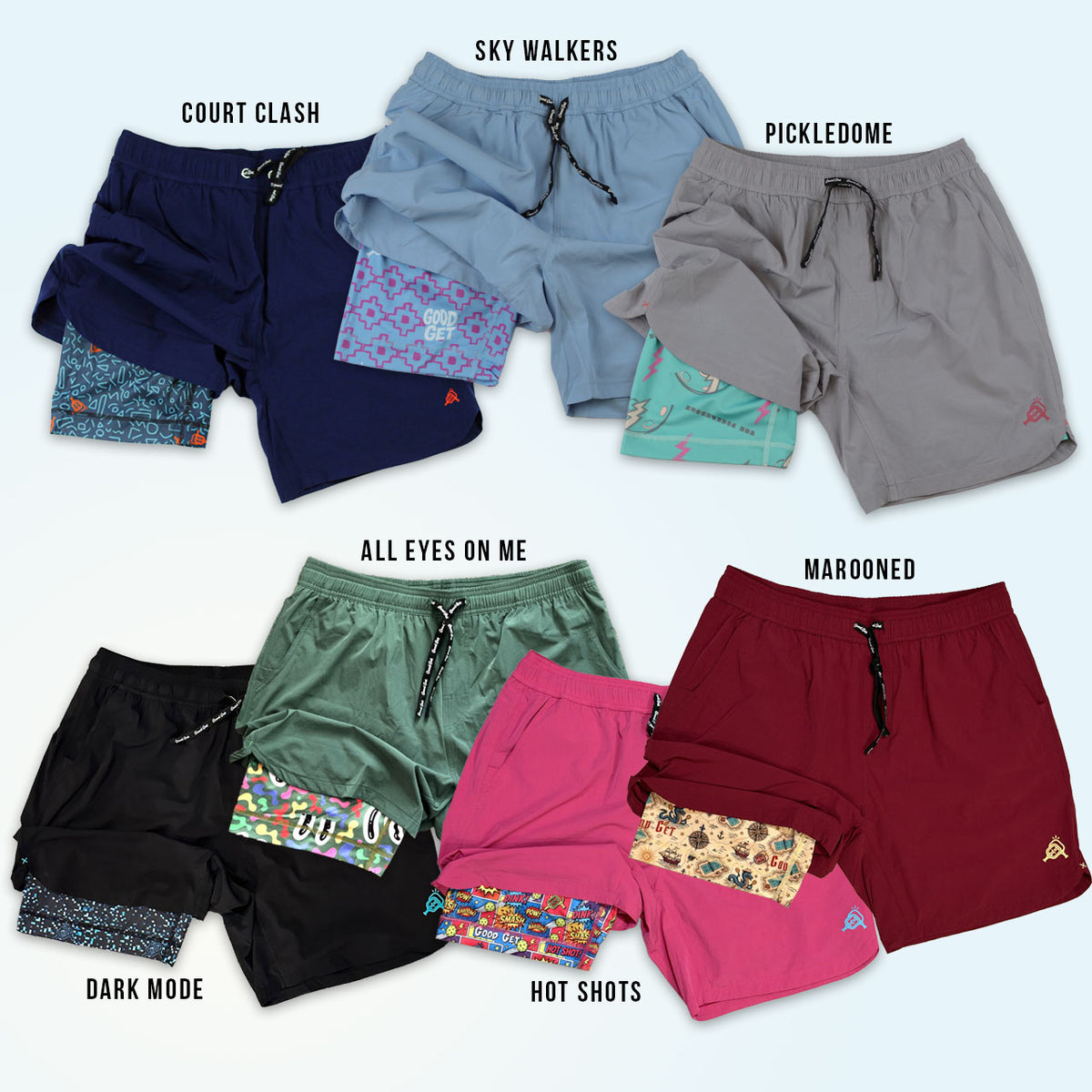 Good Get mens pickleball shorts collection