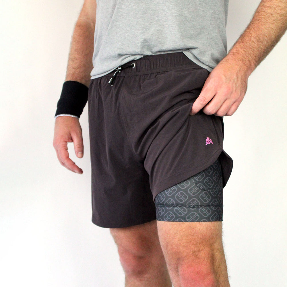 Men's Pickleball Shorts with Pockets and built-in compression liner | Double G Edition