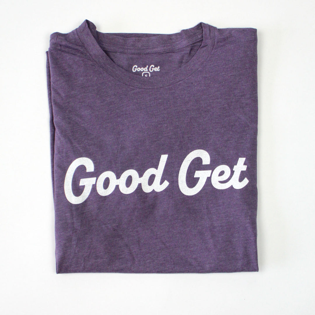 Good Get Script Pickleball Shirt, Plum