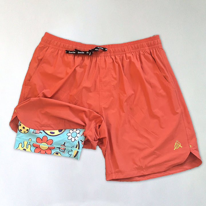 Pickleball Shorts, the Drippy Edition - Orange