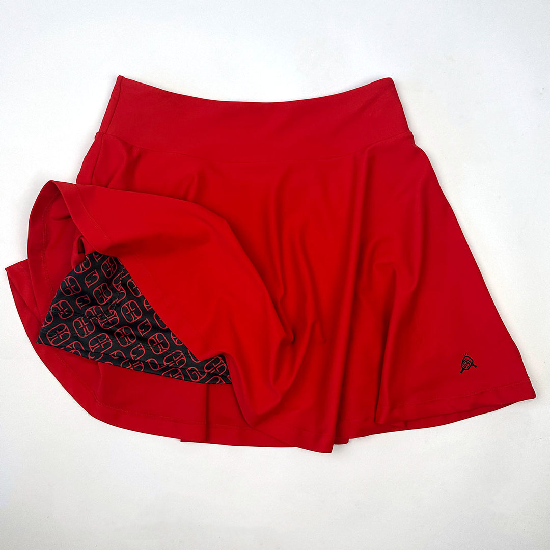 Women's Pickleball Skirt with Pockets and built-in shorts | Rally Red Edition